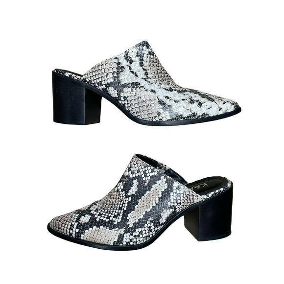 KAANAS Womens Sagrantino Snakeskin Slip On Pointed Toe Mules Shoes Size 6 - Picture 1 of 8
